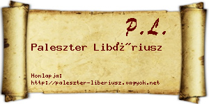 Paleszter Libériusz névjegykártya